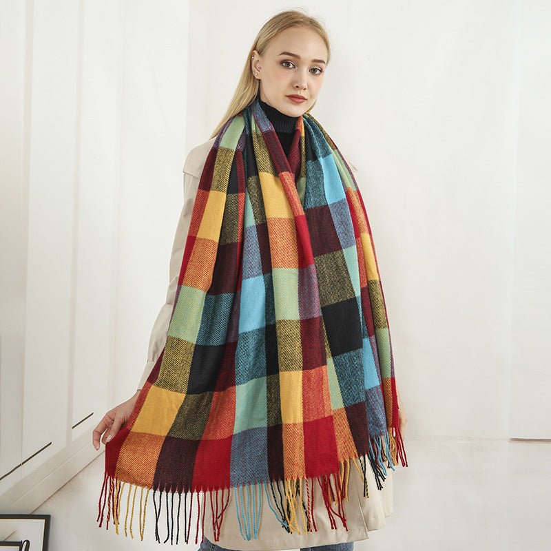 Women large, checkered scarf Bowlift