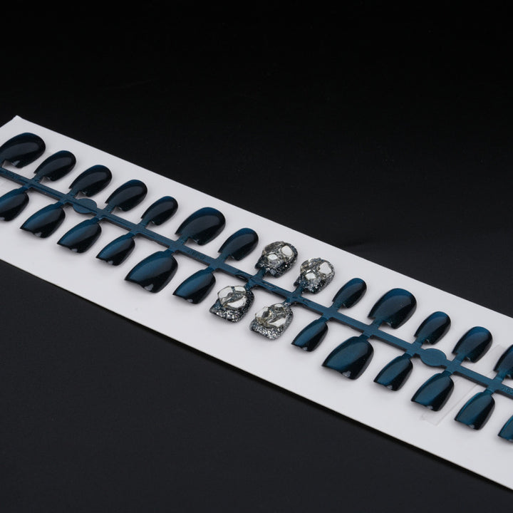 Premium Rhinestone-Studded Press-On Nail Set Bowlift