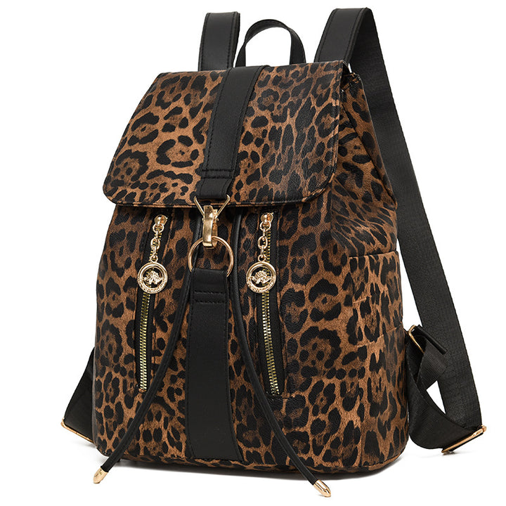 Chic Animal Print Backpack
