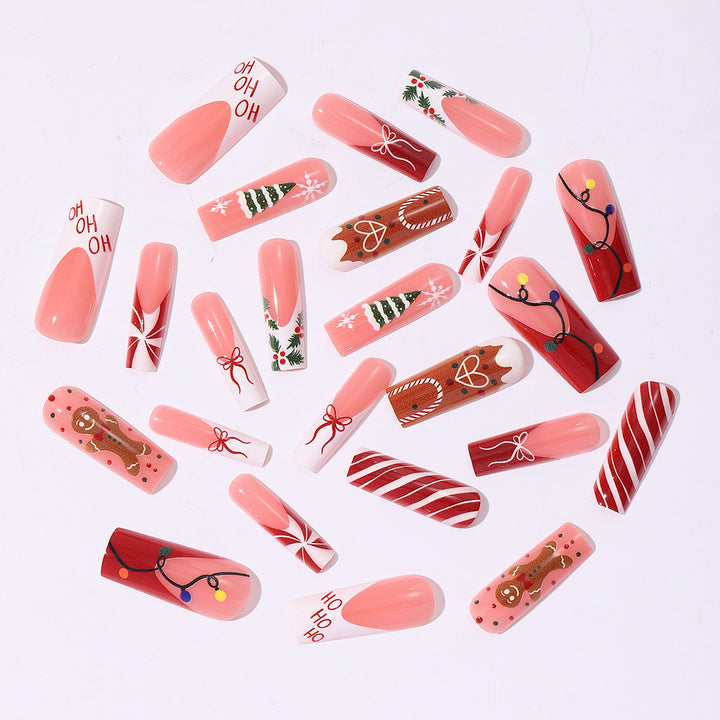 Artificial nail set with festive Christmas design Bowlift 1789118905
