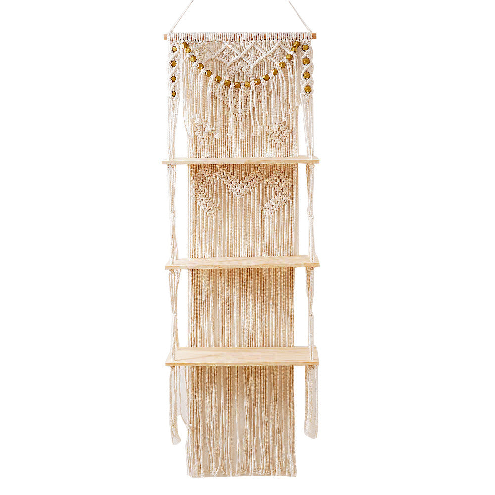 Macramé Multi-Tiered Wall Shelf Organizer Bowlift