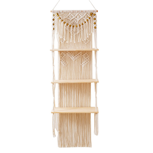 Macramé Multi-Tiered Wall Shelf Organizer Bowlift