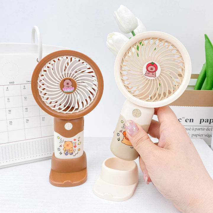 Ladies Portable Hand Fan with Cute Design Bowlift