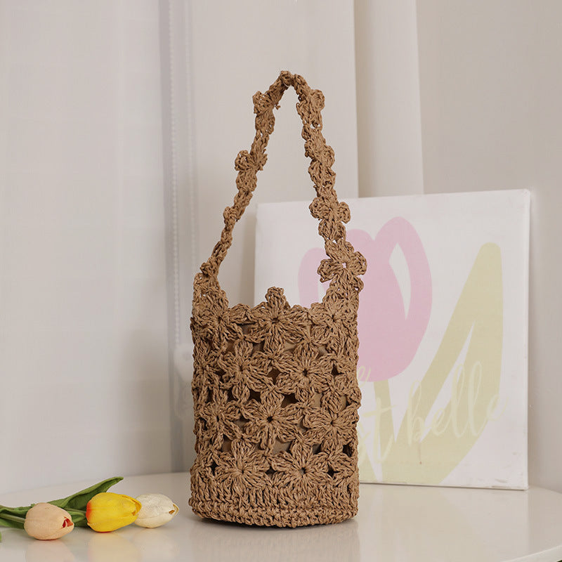 Handcrafted Macrame Bag In Floral Design Bowlift