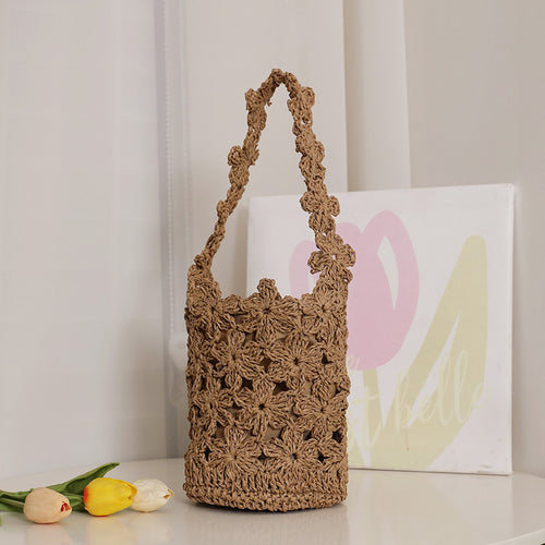 Handcrafted Macrame Bag In Floral Design Bowlift