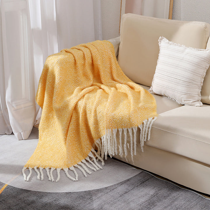 Stylish Herringbone Throw Blanket