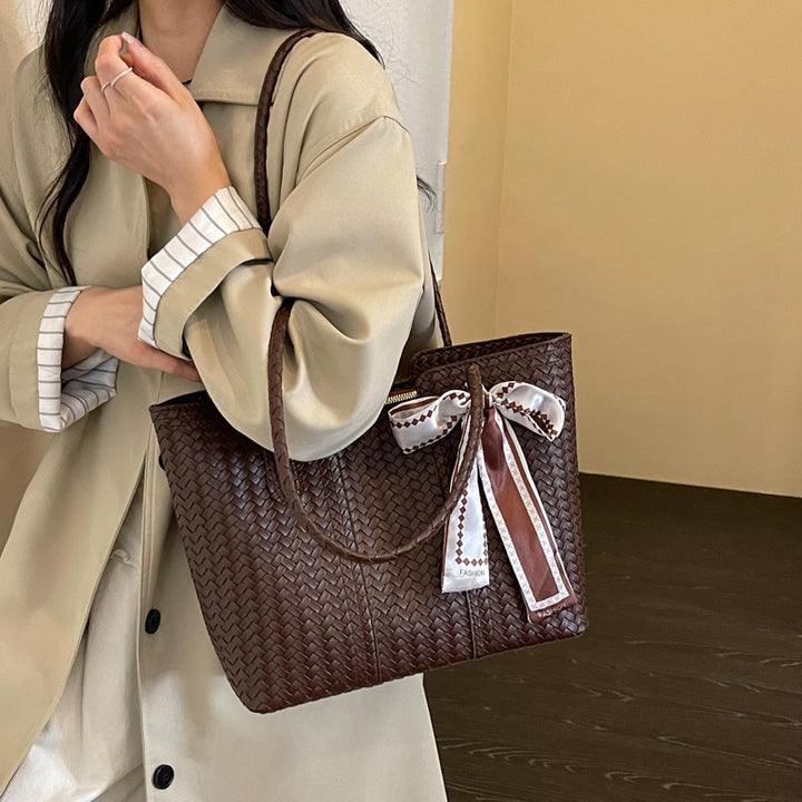 Woven Leather Tote Bag Bowlift