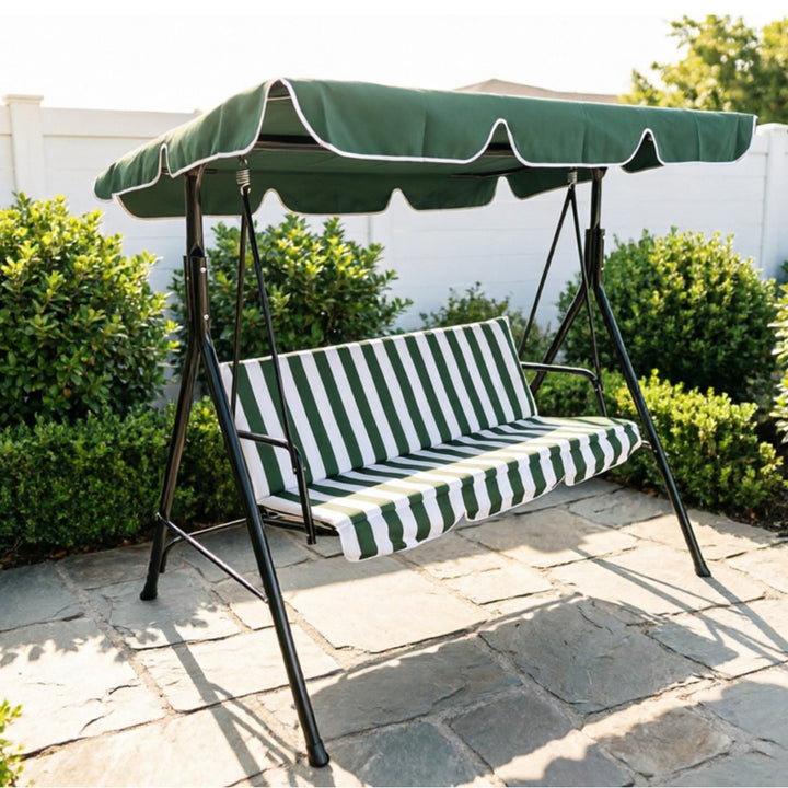 Roomy outdoor canopy swing bench with adjustable canopy Bowlift