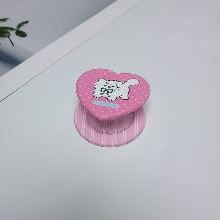 Heart-Shaped Character Phone Grip Bowlift