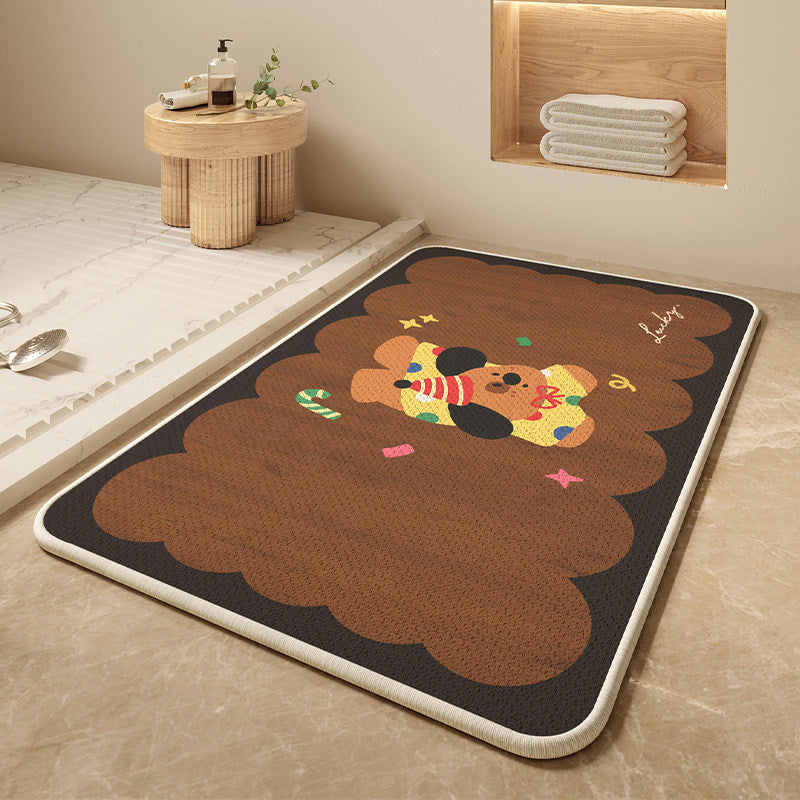Cartoon Dog-Themed Bath Mat Bowlift
