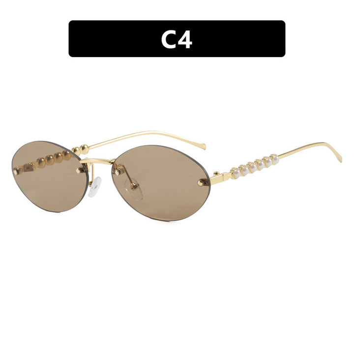 Women's stylish oval sunglasses with elegant embellishments Bowlift