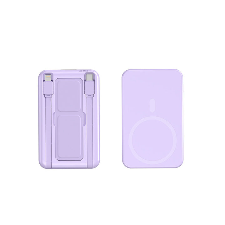 Portable power bank with integrated Qi charging function and digital capacity display Bowlift