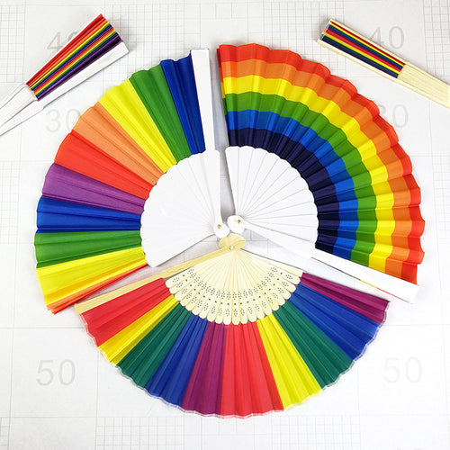 Women's colorful hand fan with artistic design Bowlift