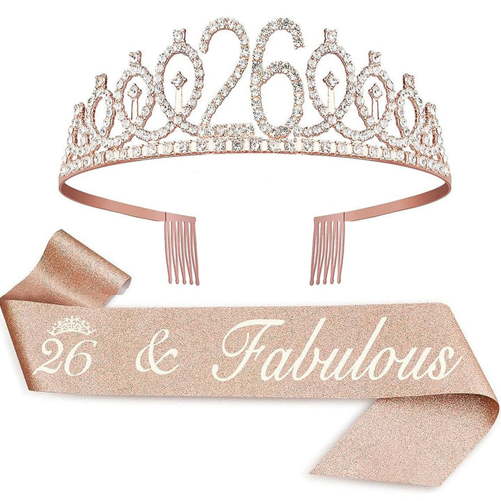 Ladies Crystal Princess Crown with 30 & Fabulous lettering Bowlift