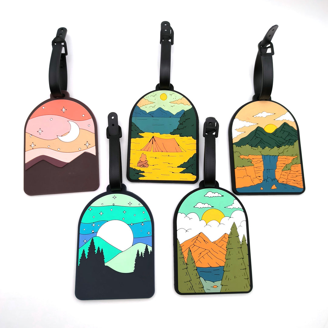 illustrated scenic silicone luggage tag Bowlift