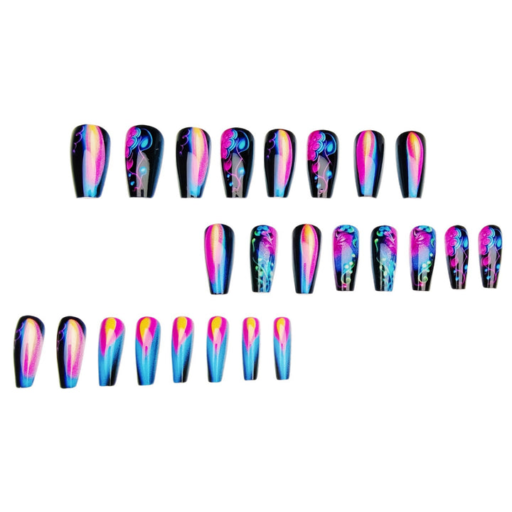 Creative artificial nails with neon accents Bowlift