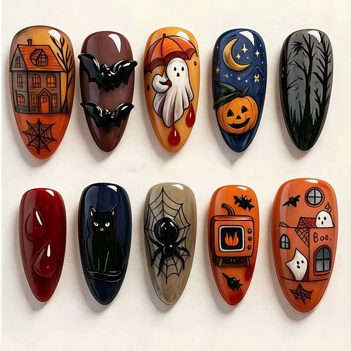 Halloween-Themed Nail Art Design Bowlift
