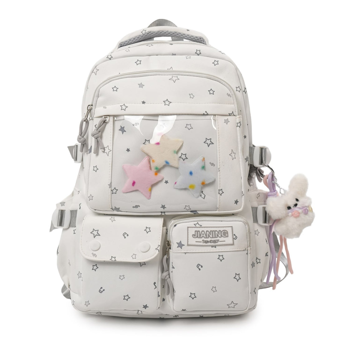 Starry-Themed Multi-Pocket Backpack Bowlift