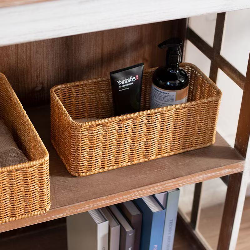 Rectangular Handwoven Storage Basket Bowlift
