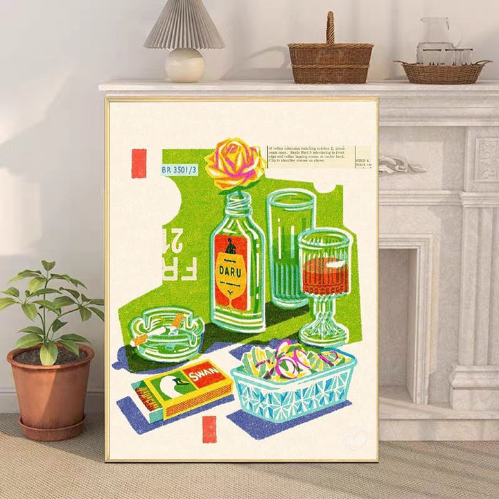 Retro-Inspired Still Life Canvas Art Print Bowlift