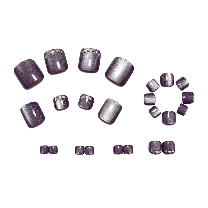 Shiny toenail art with rhinestone embellishment Bowlift