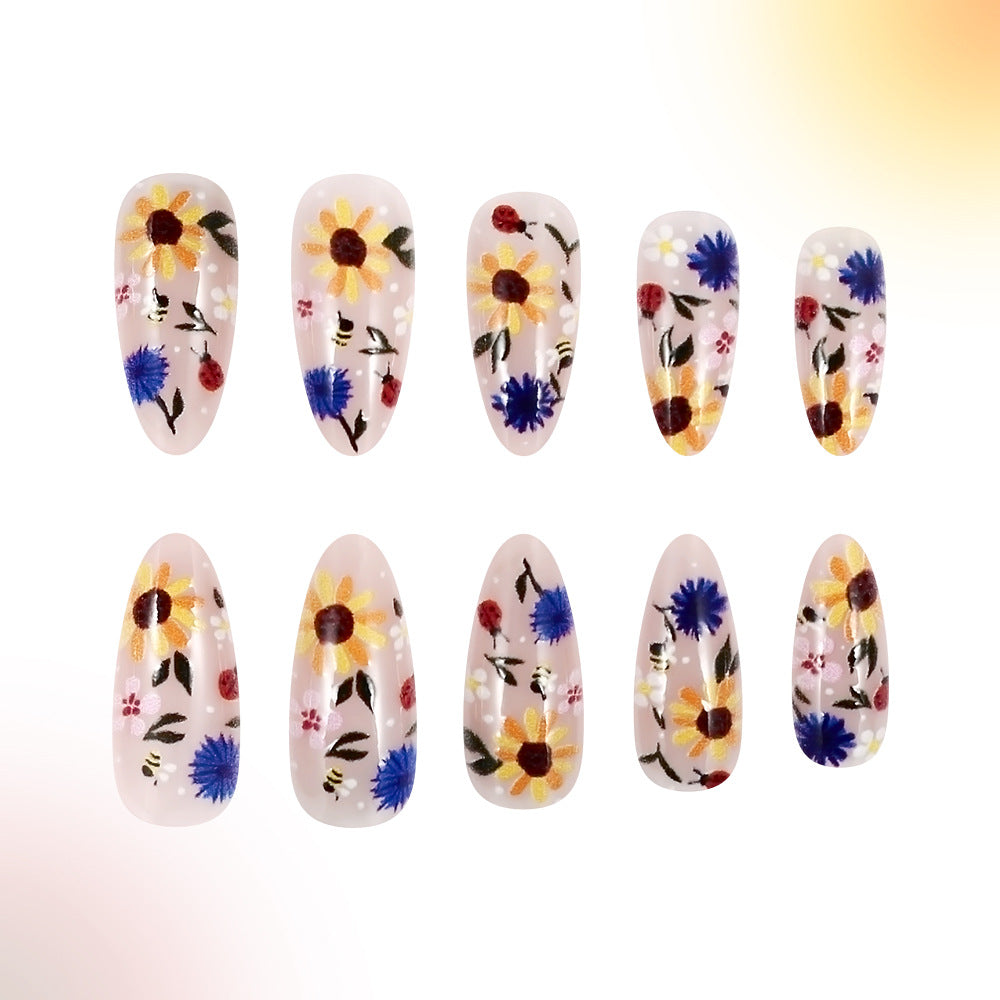 Floral Themed Press-On Nail Art Bowlift