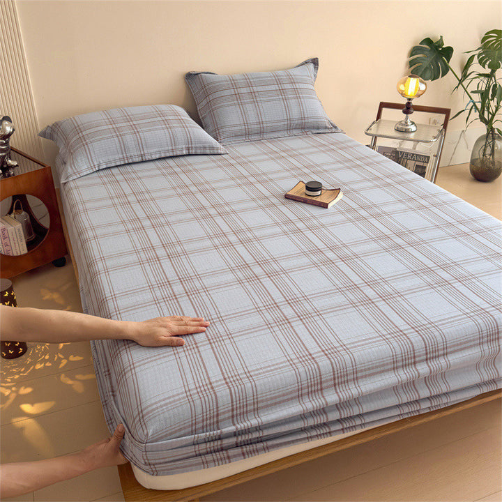 Deep-Pocket Stretch Fitted Sheet with Linen-Feel Jersey Knit
