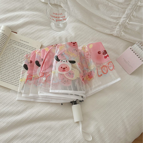 Ladies Foldable Umbrella with Cute Animal Motifs Bowlift