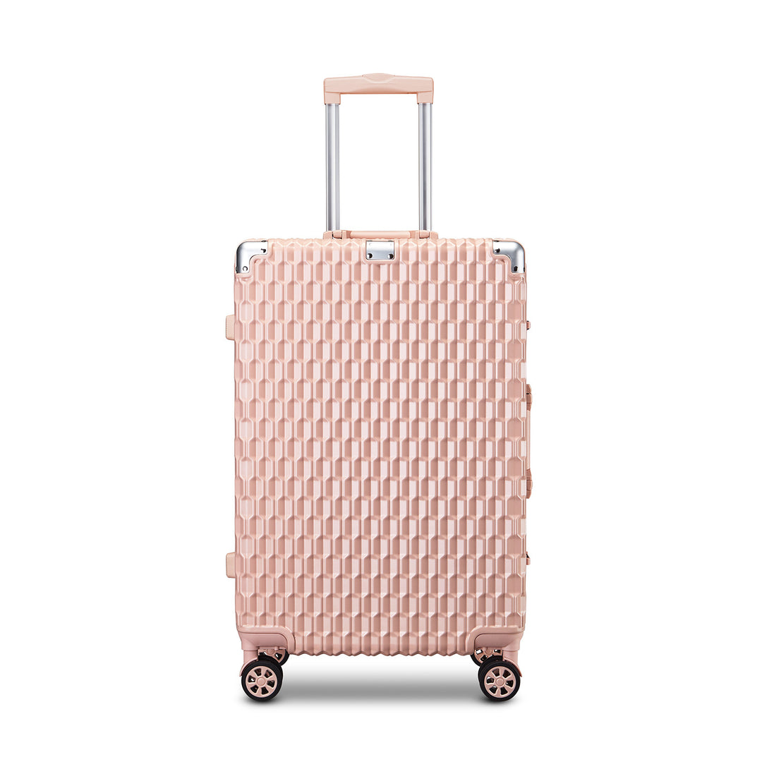 Unisex Honeycomb Textured Hard Shell Travel Suitcase Bowlift