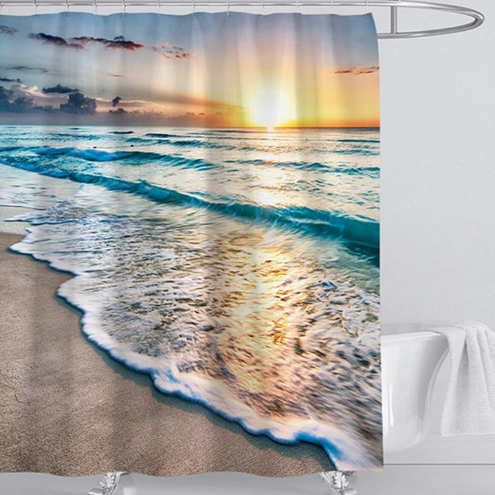 Beach-Themed Shower Curtain Bowlift