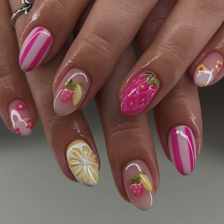 Artful Nail Art with Fruity Design Bowlift