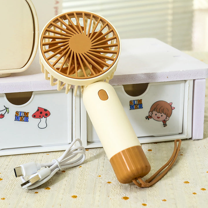 Women's Portable Hand Fan with USB Charging Station Bowlift
