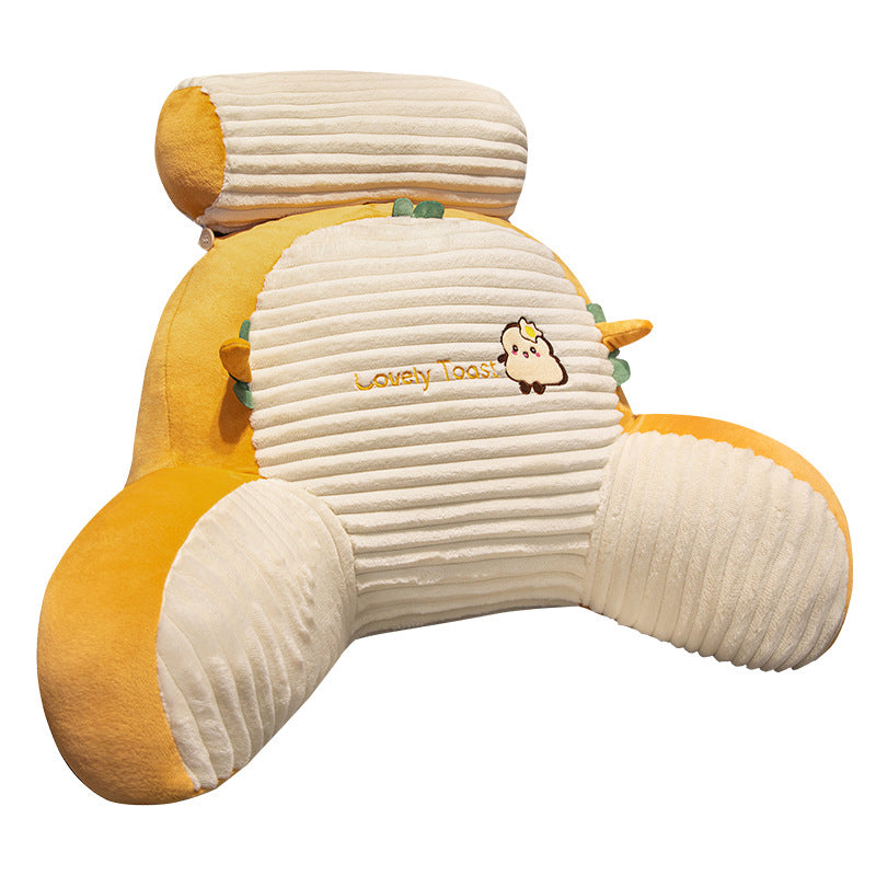 Plush back support pillow in toast design Bowlift