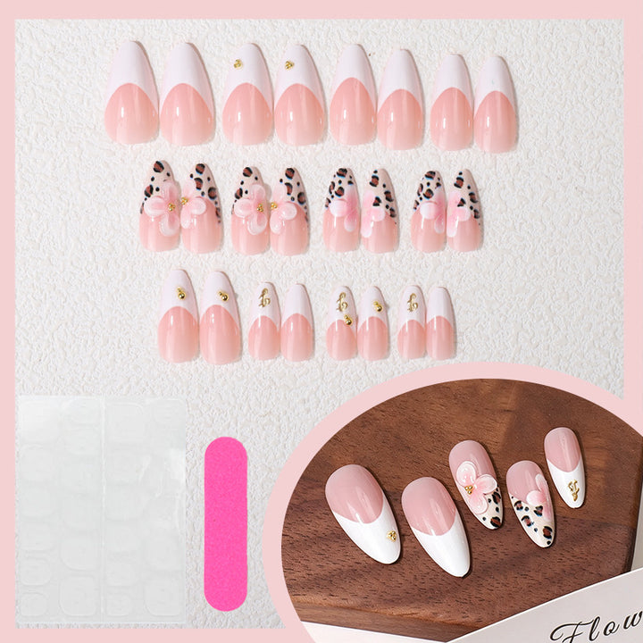 Elegant Floral Acrylic Press-On Nail Set Bowlift