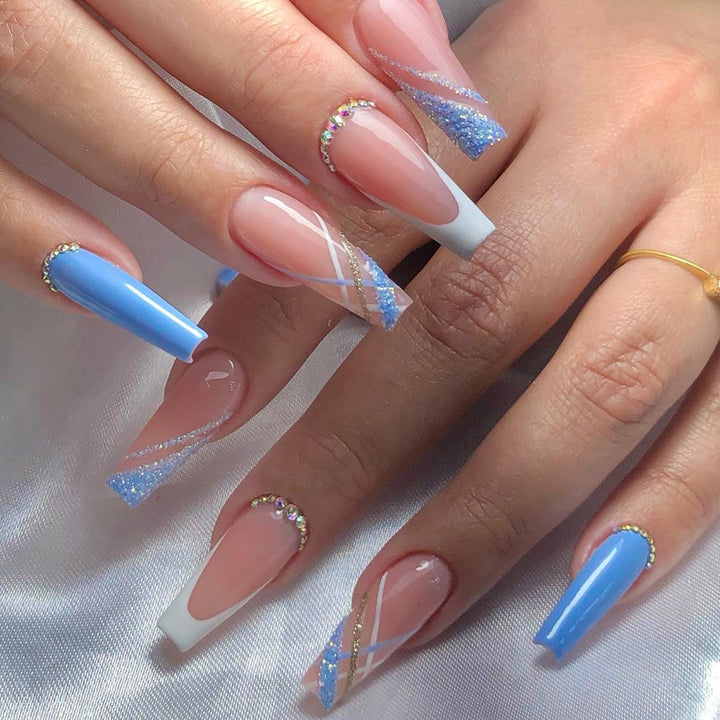 Artistic Gel Nails with Glitter Decorations and Elegant Designs Bowlift