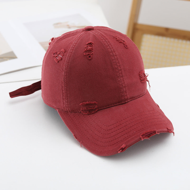 Women Casual Destroyed-Basecap Bowlift