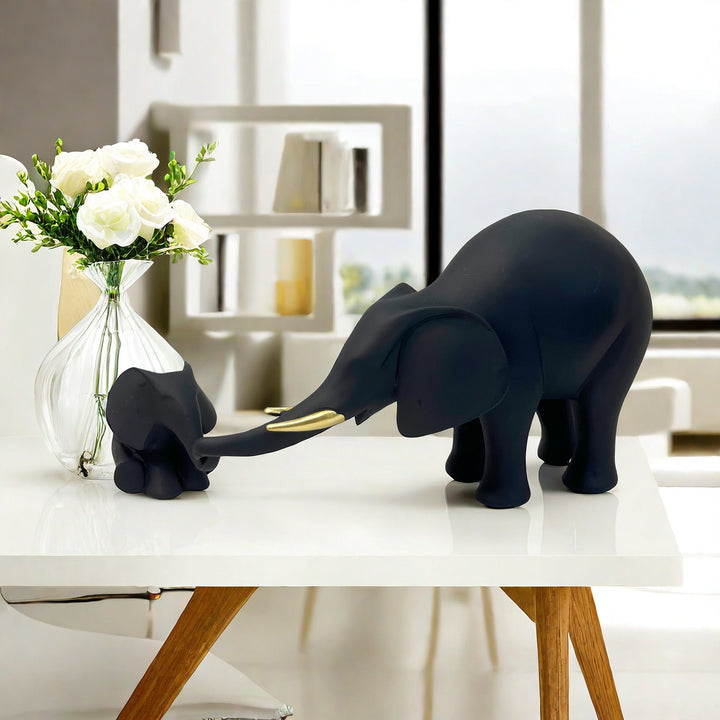 Decorative Elephant Family Sculpture Bowlift