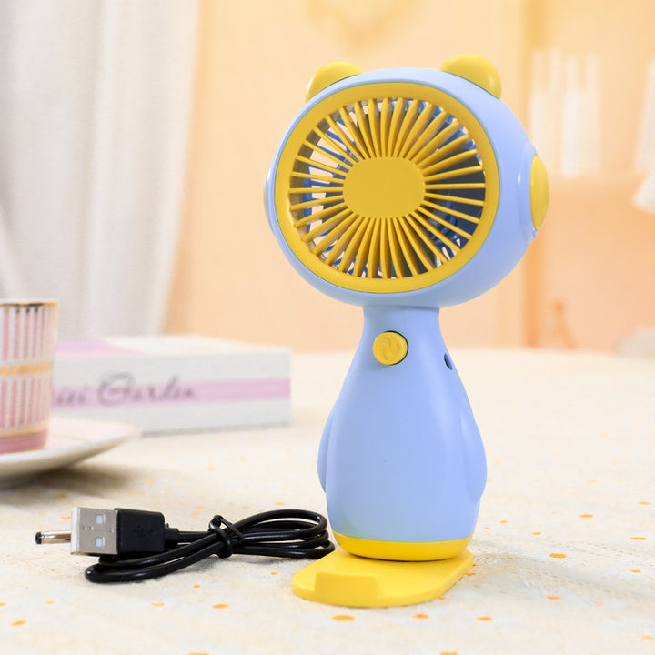 Women Portable Mini Fan with Animal Ears Bowlift