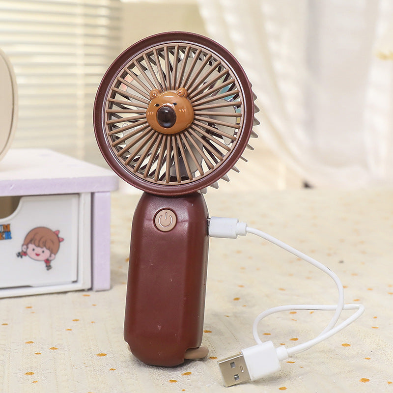 Women Portable Hand Fan with Animal Design Bowlift