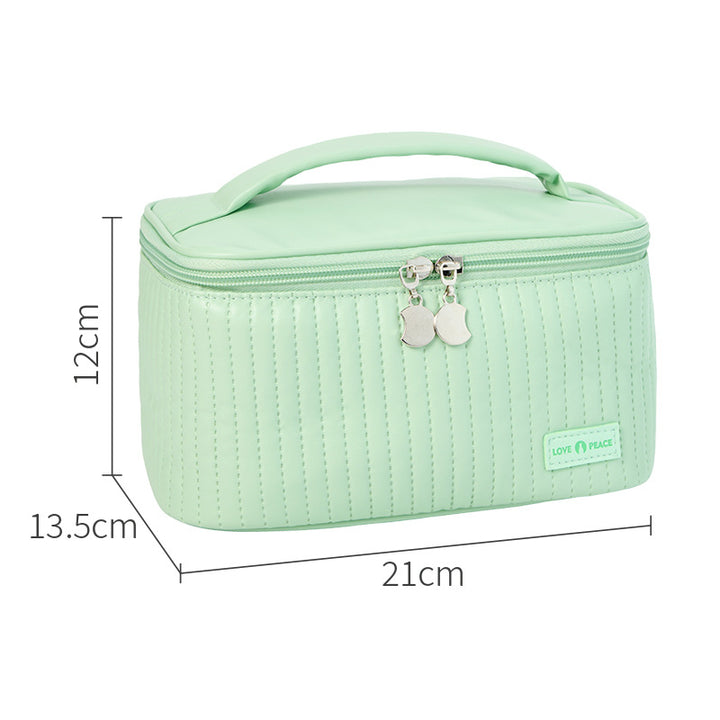Elegant Quilted Makeup Storage Case Bowlift