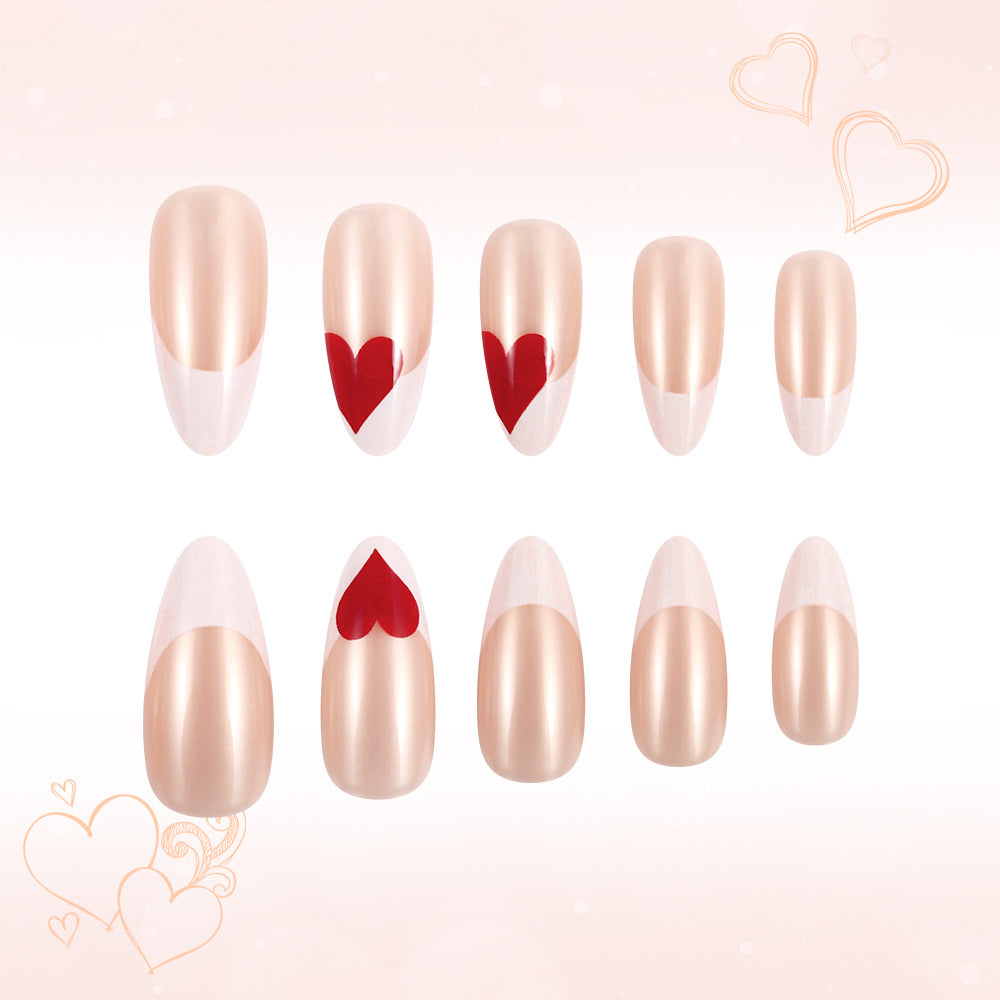 Heart-Embellished Stiletto Press-On Nails Bowlift