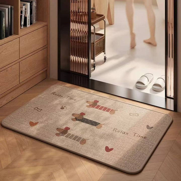 Playful Dog-Themed Bath Mat Bowlift