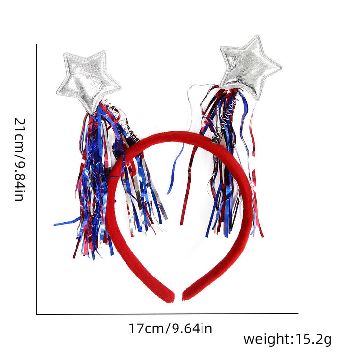 Ladies' festive hairband with pom poms, star embellishments, and glitter tinsel Bowlift