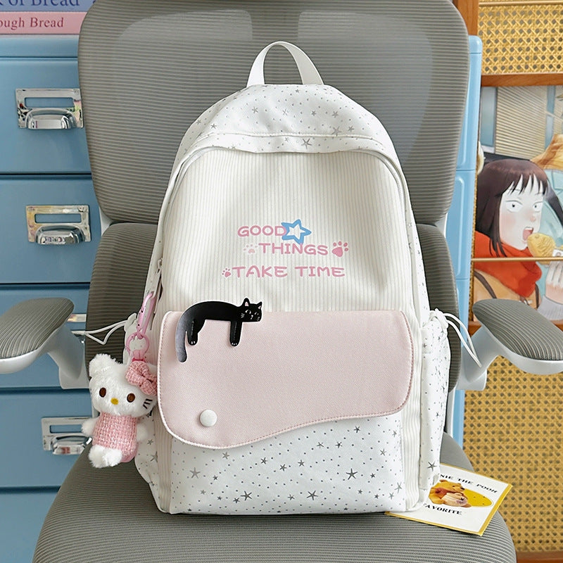 Whimsical Cat-Themed School Backpack