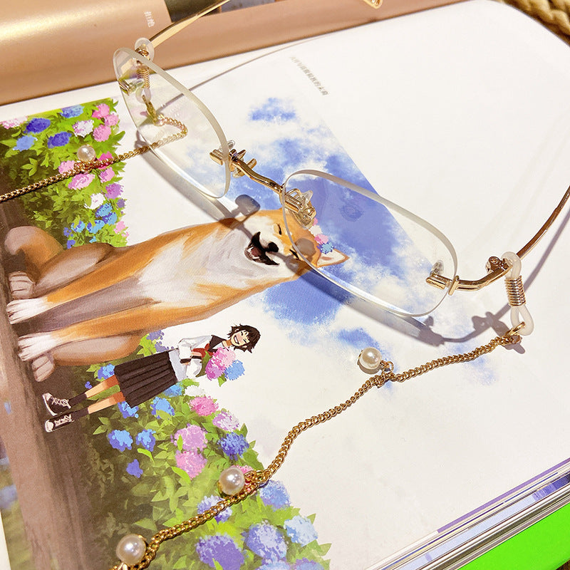 Fashionable glasses holder chain with pearl pendants Bowlift