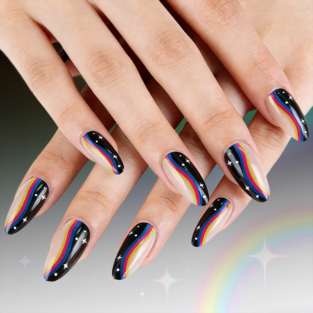 Artistic Ombre Press-On Nail Design Bowlift