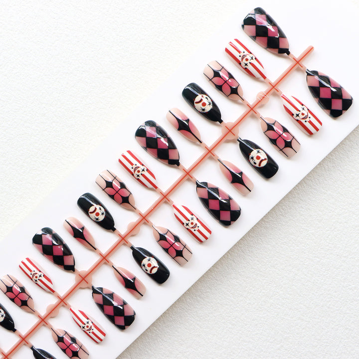 Whimsical Artistic Press-On Nail Set Bowlift