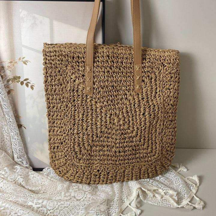 Handcrafted basket bag with unique circular pattern Bowlift