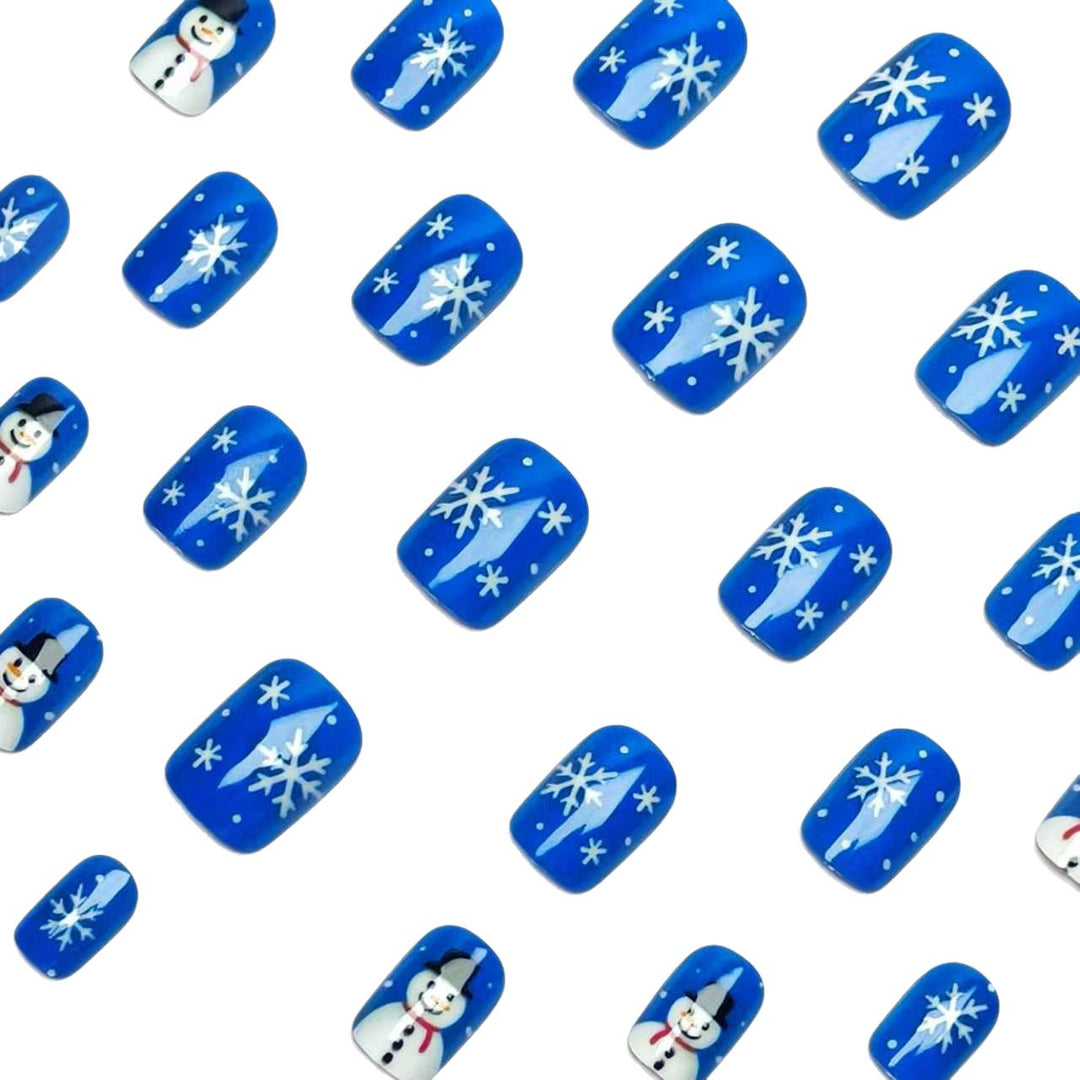 Artificial nails with festive snowman design Bowlift