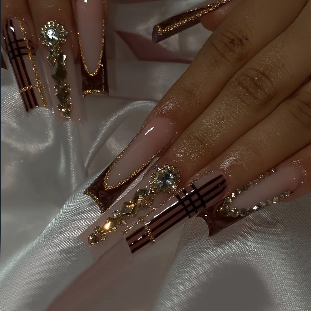 Decorative Stiletto Nail Art Tips with Gems Bowlift